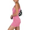 imageLYANER Womens Sexy One Shoulder Ruched Sleeveless Bodycon Mini Short DressPink