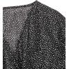 imageLYANER Womens V Neck Shirred Polka Dots Long Sleeve Frill Crop Blouse Shirt TopsBlack