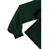imageLYANER Womens V Neck Shirred Polka Dots Long Sleeve Frill Crop Blouse Shirt TopsDark Green