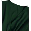 imageLYANER Womens V Neck Shirred Polka Dots Long Sleeve Frill Crop Blouse Shirt TopsDark Green