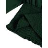 imageLYANER Womens V Neck Shirred Polka Dots Long Sleeve Frill Crop Blouse Shirt TopsDark Green