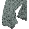 imageLYANER Womens V Neck Shirred Polka Dots Long Sleeve Frill Crop Blouse Shirt TopsLight Green