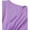 imageLYANER Womens V Neck Shirred Polka Dots Long Sleeve Frill Crop Blouse Shirt TopsLight Purple