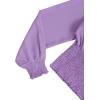 imageLYANER Womens V Neck Shirred Polka Dots Long Sleeve Frill Crop Blouse Shirt TopsLight Purple