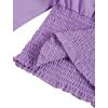 imageLYANER Womens V Neck Shirred Polka Dots Long Sleeve Frill Crop Blouse Shirt TopsLight Purple