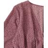 imageLYANER Womens V Neck Shirred Polka Dots Long Sleeve Frill Crop Blouse Shirt TopsPink
