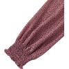 imageLYANER Womens V Neck Shirred Polka Dots Long Sleeve Frill Crop Blouse Shirt TopsPink