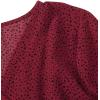 imageLYANER Womens V Neck Shirred Polka Dots Long Sleeve Frill Crop Blouse Shirt TopsRed
