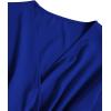 imageLYANER Womens V Neck Shirred Polka Dots Long Sleeve Frill Crop Blouse Shirt TopsRoyal Blue