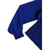 imageLYANER Womens V Neck Shirred Polka Dots Long Sleeve Frill Crop Blouse Shirt TopsRoyal Blue