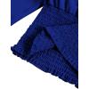 imageLYANER Womens V Neck Shirred Polka Dots Long Sleeve Frill Crop Blouse Shirt TopsRoyal Blue