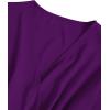 imageLYANER Womens V Neck Shirred Polka Dots Long Sleeve Frill Crop Blouse Shirt TopsSolid Deep Purple