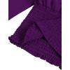 imageLYANER Womens V Neck Shirred Polka Dots Long Sleeve Frill Crop Blouse Shirt TopsSolid Deep Purple