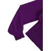 imageLYANER Womens V Neck Shirred Polka Dots Long Sleeve Frill Crop Blouse Shirt TopsSolid Deep Purple