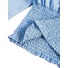 imageLYANER Womens V Neck Shirred Polka Dots Long Sleeve Frill Crop Blouse Shirt TopsSolid Light Blue