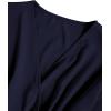 imageLYANER Womens V Neck Shirred Polka Dots Long Sleeve Frill Crop Blouse Shirt TopsSolid Navy