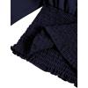 imageLYANER Womens V Neck Shirred Polka Dots Long Sleeve Frill Crop Blouse Shirt TopsSolid Navy