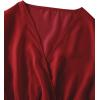 imageLYANER Womens V Neck Shirred Polka Dots Long Sleeve Frill Crop Blouse Shirt TopsSolid Red