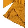 imageLYANER Womens V Neck Shirred Polka Dots Long Sleeve Frill Crop Blouse Shirt TopsSolid Yellow