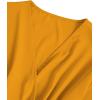 imageLYANER Womens V Neck Shirred Polka Dots Long Sleeve Frill Crop Blouse Shirt TopsSolid Yellow