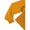imageLYANER Womens V Neck Shirred Polka Dots Long Sleeve Frill Crop Blouse Shirt TopsSolid Yellow