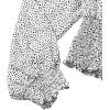 imageLYANER Womens V Neck Shirred Polka Dots Long Sleeve Frill Crop Blouse Shirt TopsWhite
