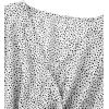 imageLYANER Womens V Neck Shirred Polka Dots Long Sleeve Frill Crop Blouse Shirt TopsWhite