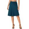 imageLYANER Womens Knee Length Skirt Lightweight Ruched High Waist Skirts Casual Flared SkirtBlue