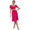 imageLYANER Womens 2 Piece Outfits Floral Self Tie Knot Crop Top and Midi Skirt SetSolid Rose Pink