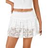 imageLYANER Womens Floral Lace High Waist Pleated ALine Club Mini Skirt with LingerieWhite