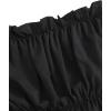 imageLYANER Womens Off Shoulder Ruffle Trim Puff Long Sleeve Tube Crop Blouse Shirt TopBlack