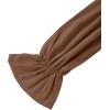 imageLYANER Womens Off Shoulder Ruffle Trim Puff Long Sleeve Tube Crop Blouse Shirt TopBrown