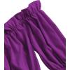imageLYANER Womens Off Shoulder Ruffle Trim Puff Long Sleeve Tube Crop Blouse Shirt TopGrape Purple