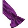 imageLYANER Womens Off Shoulder Ruffle Trim Puff Long Sleeve Tube Crop Blouse Shirt TopGrape Purple