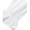 imageLYANER Womens Off Shoulder Ruffle Trim Puff Long Sleeve Tube Crop Blouse Shirt TopWhite