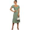 imageLYANER Womens 2 Piece Outfits Floral Self Tie Knot Crop Top and Midi Skirt SetGreen