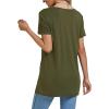 imageLYANER Womens Crewneck Short Sleeve Asymmetrical Hem Casual Basic Shirt TopArmy Green
