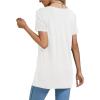 imageLYANER Womens Crewneck Short Sleeve Asymmetrical Hem Casual Basic Shirt TopWhite