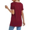 imageLYANER Womens Crewneck Short Sleeve Asymmetrical Hem Casual Basic Shirt TopWine Red