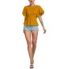 imageLYANER Womens Elegant Crewneck Ruffle Short Sleeve Blouse Shirt Peplum TopGinger