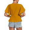imageLYANER Womens Elegant Crewneck Ruffle Short Sleeve Blouse Shirt Peplum TopGinger