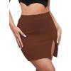 imageLYANER Womens Sexy Slit Slit Hem Stretchy Waist Bodycon Short Skirt Dark Brown XLarge