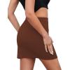 imageLYANER Womens Sexy Slit Slit Hem Stretchy Waist Bodycon Short Skirt Dark Brown XLarge