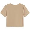 imageLYANER Womens Short Sleeve Twist Front Crop Tops Tee TShirt with PocketLight Khaki