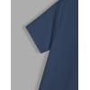 imageLYANER Womens Short Sleeve Twist Front Crop Tops Tee TShirt with PocketNavy Blue