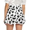 imageLYANER Womens Casual Floral Print Satin Silk High Waist Zipper Mini Short SkirtCow White