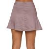 imageLYANER Womens Casual Floral Print Satin Silk High Waist Zipper Mini Short SkirtDusty Purple