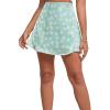 imageLYANER Womens Casual Floral Print Satin Silk High Waist Zipper Mini Short SkirtGreen