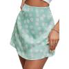 imageLYANER Womens Casual Floral Print Satin Silk High Waist Zipper Mini Short SkirtGreen