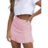 imageLYANER Womens Casual Floral Print Satin Silk High Waist Zipper Mini Short SkirtLight Pink